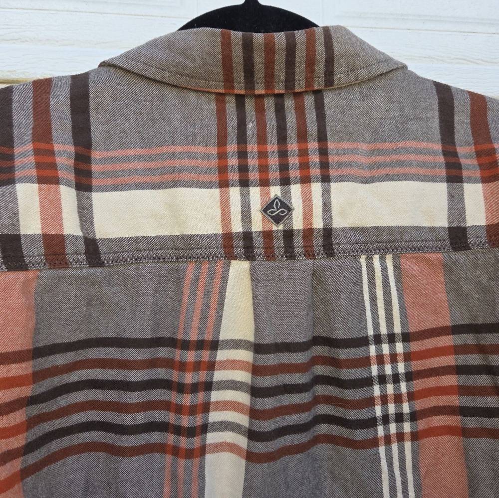 Prana Brown and Cream Casual Button Down Shirt - Picture 7 of 8